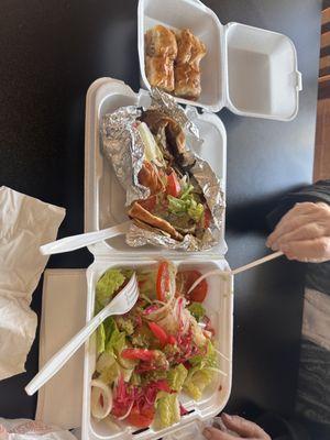 2 Piece Baklava, Greek Salad, and Gyro Sandwich