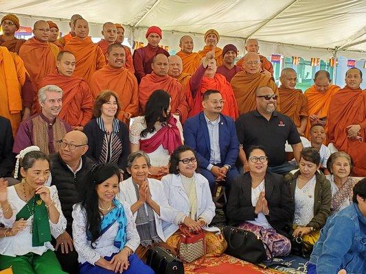 Monks from various countries came together to bless the City leaders.