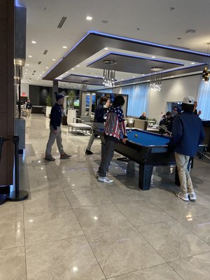 Pool table by the lobby