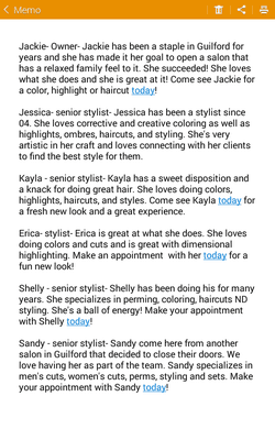 A small bio on our stylists