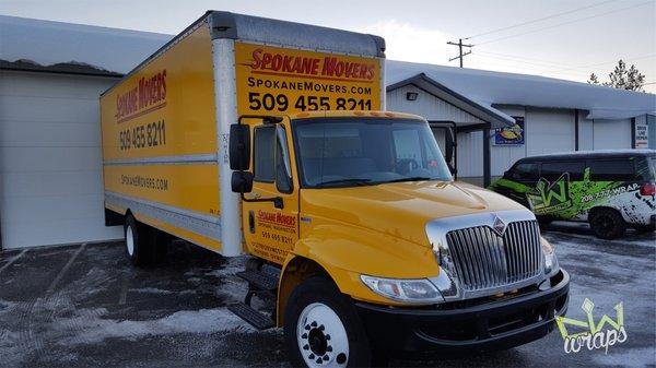 Fleet wraps and decals on a 26 foot moving truck.