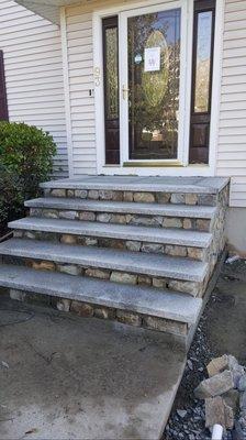 Stone Front Steps Installation in Boxford, MA