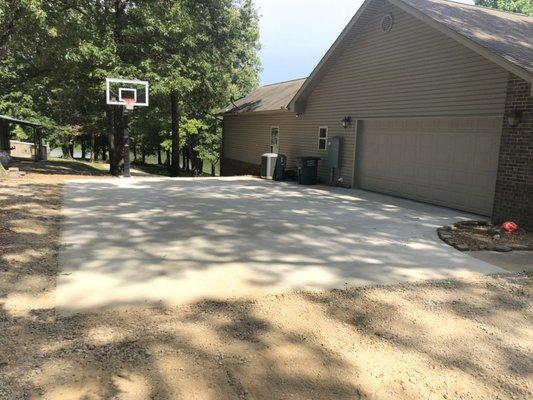 New concrete driveway