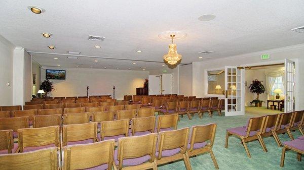 Chairs can be arranged in the Large Chapel for a more traditional ceremony.