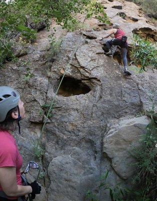 Learning to belay and properly communicate