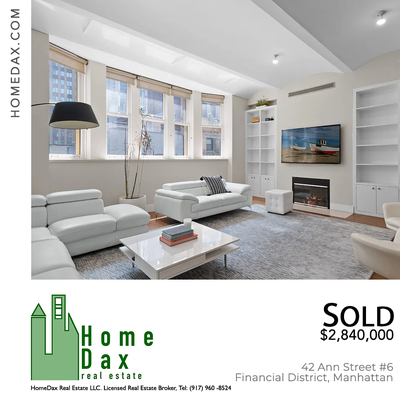 *HomeDax Sold Listing* 42 Ann Street #6 in Financial District, Manhattan