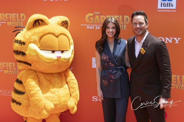 Garfield, Katherine Schwarzenegger Pratt & Chris Pratt at the Garfield Premiere!