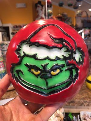 Wicked yet festive. Lg Grinch candle design