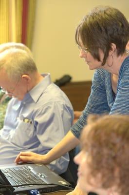 ESOL director Erin at an in-service training for volunteers