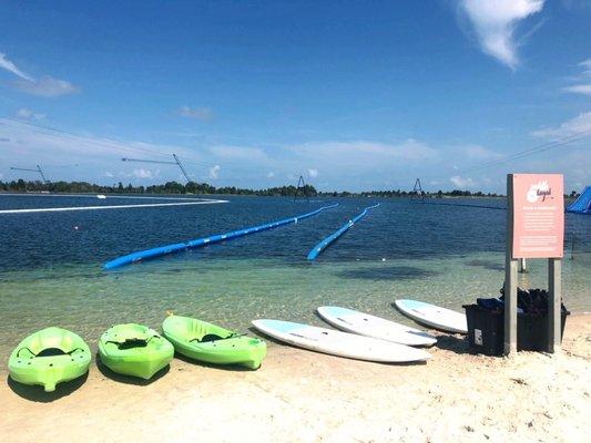 Come kick back and relax on the water when you sign up for a paddle board or kayak.