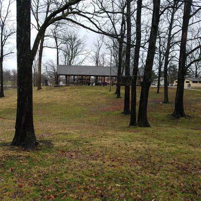 wooded areas and shelters