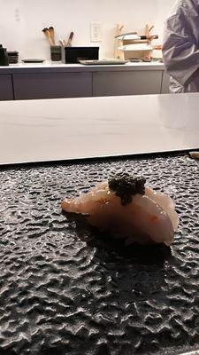 Sweet shrimp with Golden Ostera Caviar