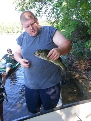 Bass caught on lake ivanhoe not possible without the rental canoes from ivanhoe campground