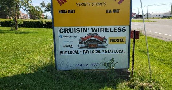 Look for our sign on HWY 62 in Charlestown.