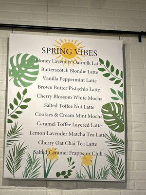 Spring drink menu