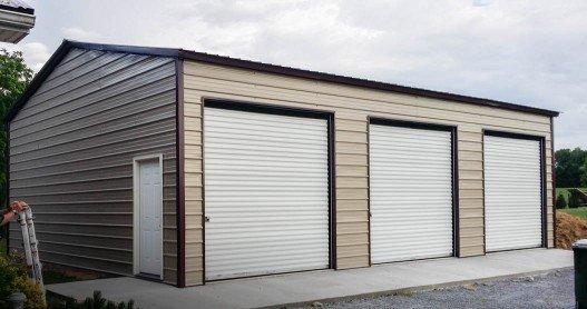 30x40x10 Garage with Three Side Entry 10x8 Garage doors and a walk in door.