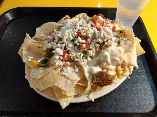 Loaded nachos, $6.99, were good.  I was glad to find a place open late after the movie.