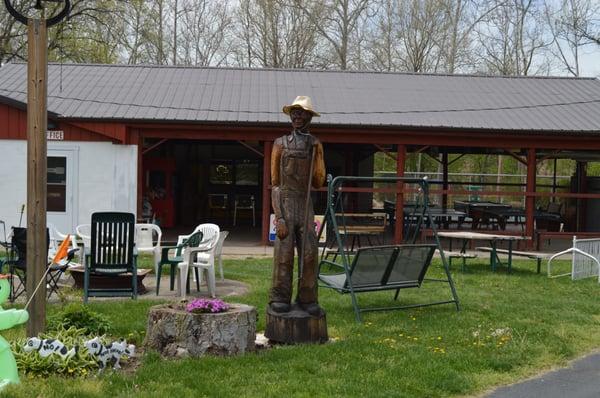 The campground mascot, Grandpa.