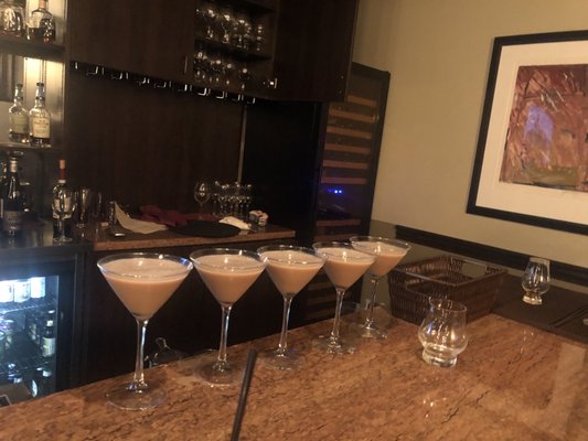 Five of Kevin Menders' specialty, the Espresso Martini