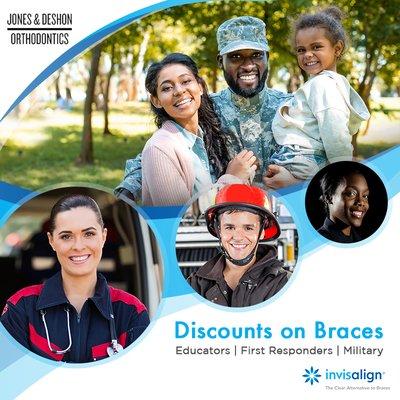 Discounts for first responders, educators, and military. Call for details.