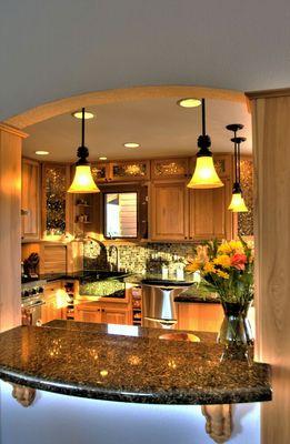 A custom granite kitchen we fabricated.