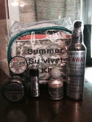 Summer survival kit. $24.99. Protects skin. 2simple steps for all skin types, ethnicities or gender