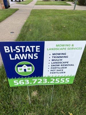 Yard sign with some services!