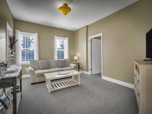 Beach House Suite sitting room with sleeper sofa