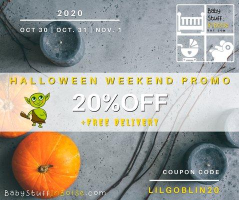 Halloween Weekend 20% OFF Promo!