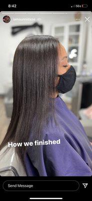 How it finished at the salon. First K-tip install...Hair by Sunni