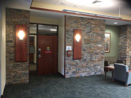 Office Entrance, left inside West Side Building Entrance