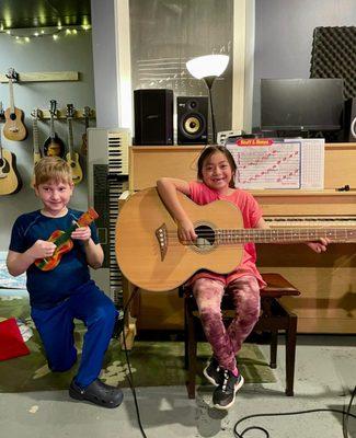 We offer weekly Kids Rock Band!