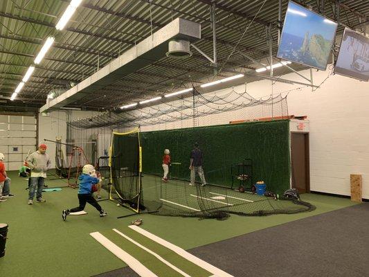 Multisport Area with retractable batting cage.