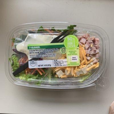 I tried the packaged salad at 7-Eleven. It was really really good! Fresh, tasty, and convenient. I am sold.