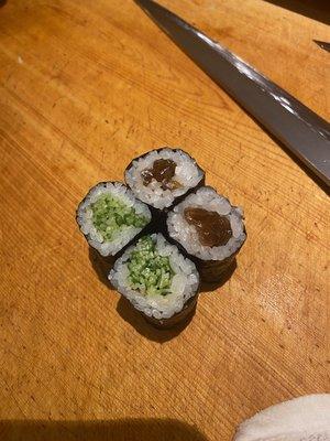 Kappamaki and Kanpyo 
(Japanese gourd) Maki Rolls