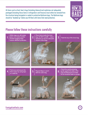 Planning on leaving consumable items inside your home? You'll require double bagging items inside special Nylofume bags.