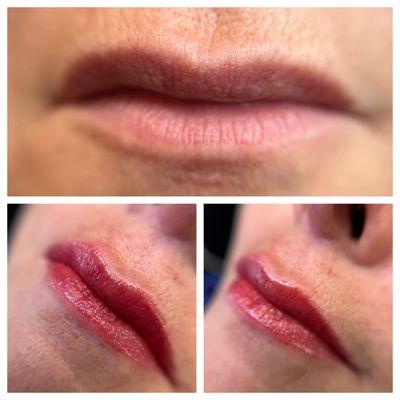 Lip Blush Tattoo on mature client