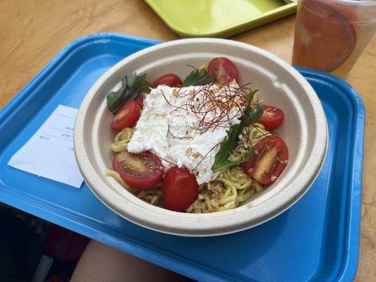 Hiyashi Chuka (chilled noodles, tomato, yuzu ricotta)