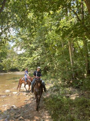 Riding over the river