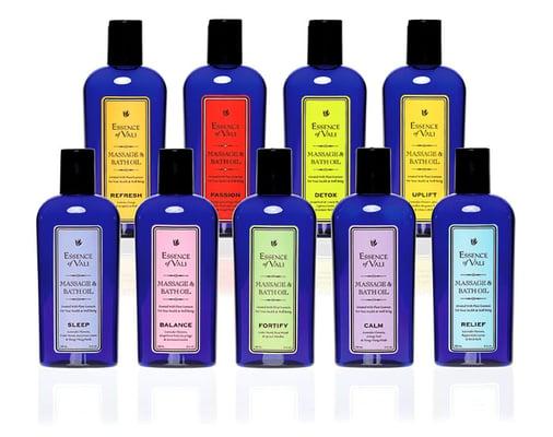 Our massage & bath oils.  100 % natural.  100 % vegan.  made in the USA.