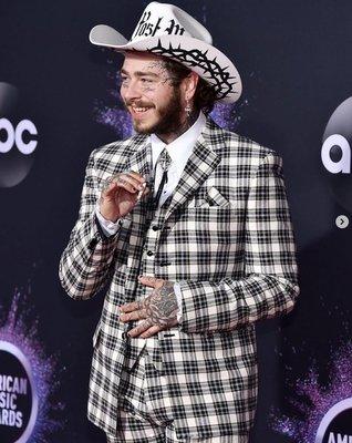 Post Malone 3 pc suit.  Collaboration with Cathy Hahn