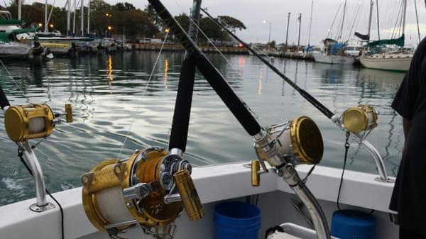 Leaving the harbor.