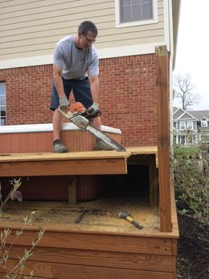 Hot tub and Deck Removal