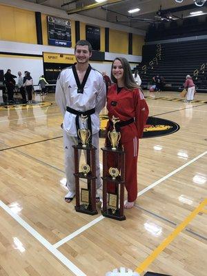 Mister Brice And Miss Jaydlyn bringing home the Grand Championship trophy's.