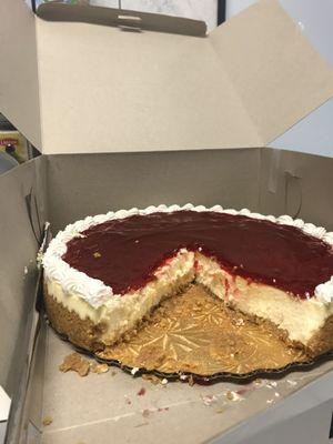 Excellent raspberry cheesecake!