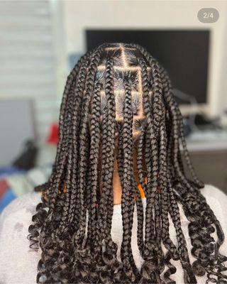 large knotless Braids back length 90$ hair included