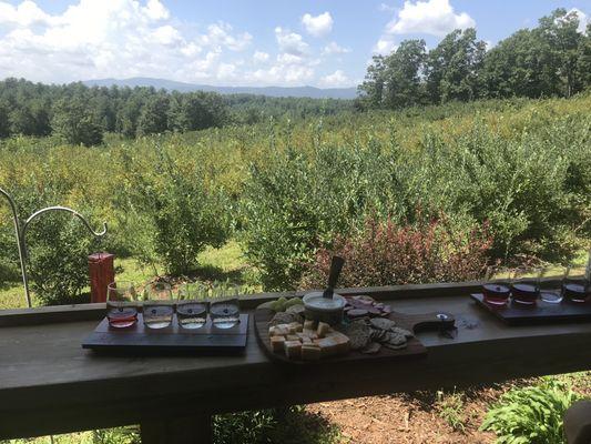 Wine flights and charcuterie