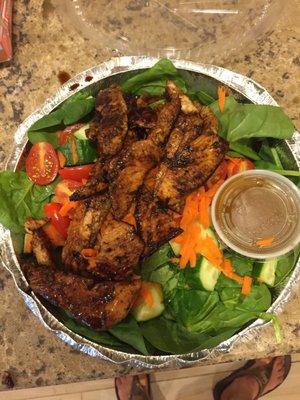 Balsamic Chicken over spinach salad