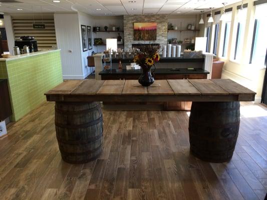 Whisky Barrel Table Rental