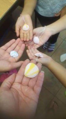 Our kiddos enjoyed their day making shell necklaces today!